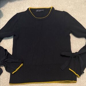 Marks & Spencer navy Sweater with Yellow Trim and bows